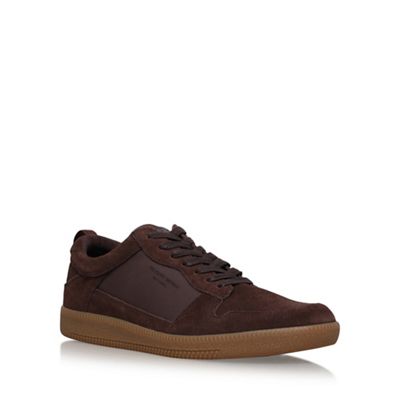 Brown 'YOUNGE' flat lace up sneakers